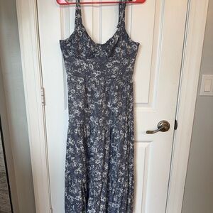 Trixxi Blue and White Floral Maxi Dress